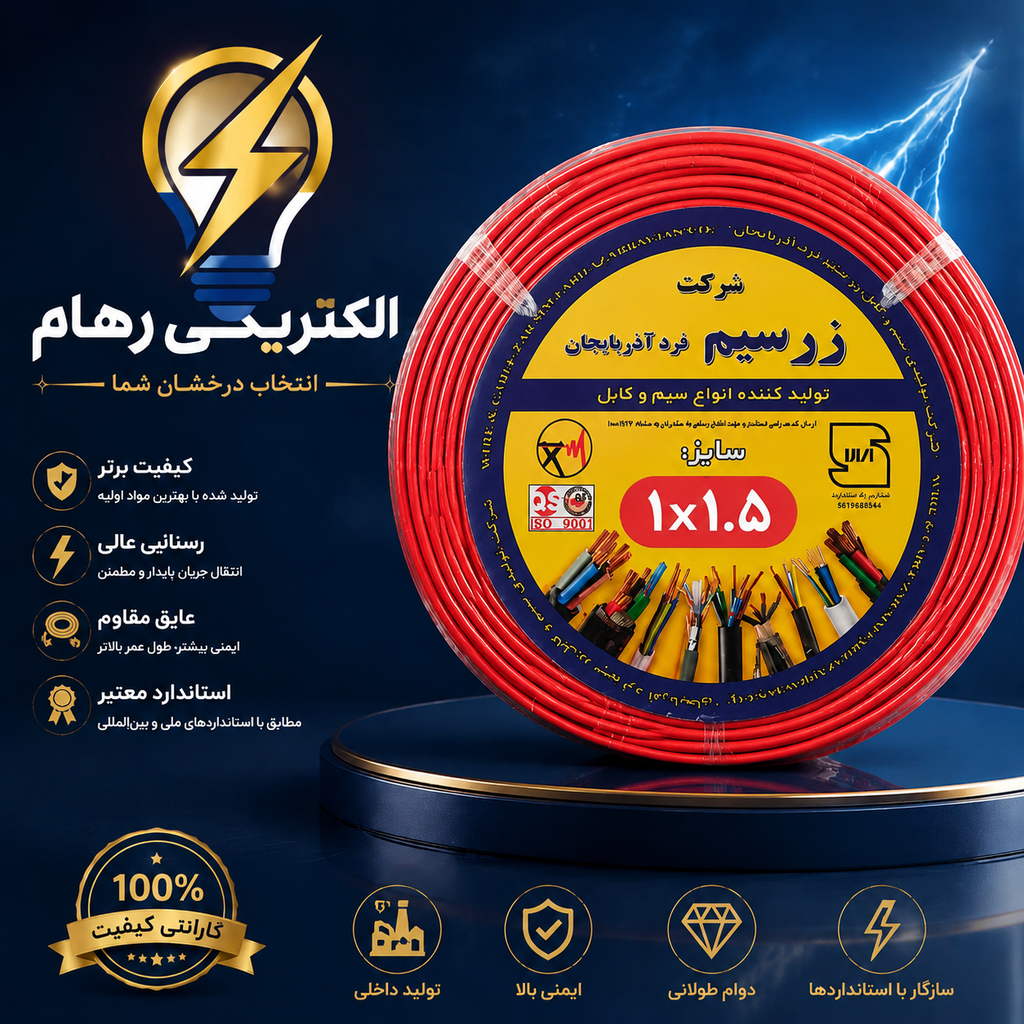 سیم افشان1/5 × 1 تمام مس